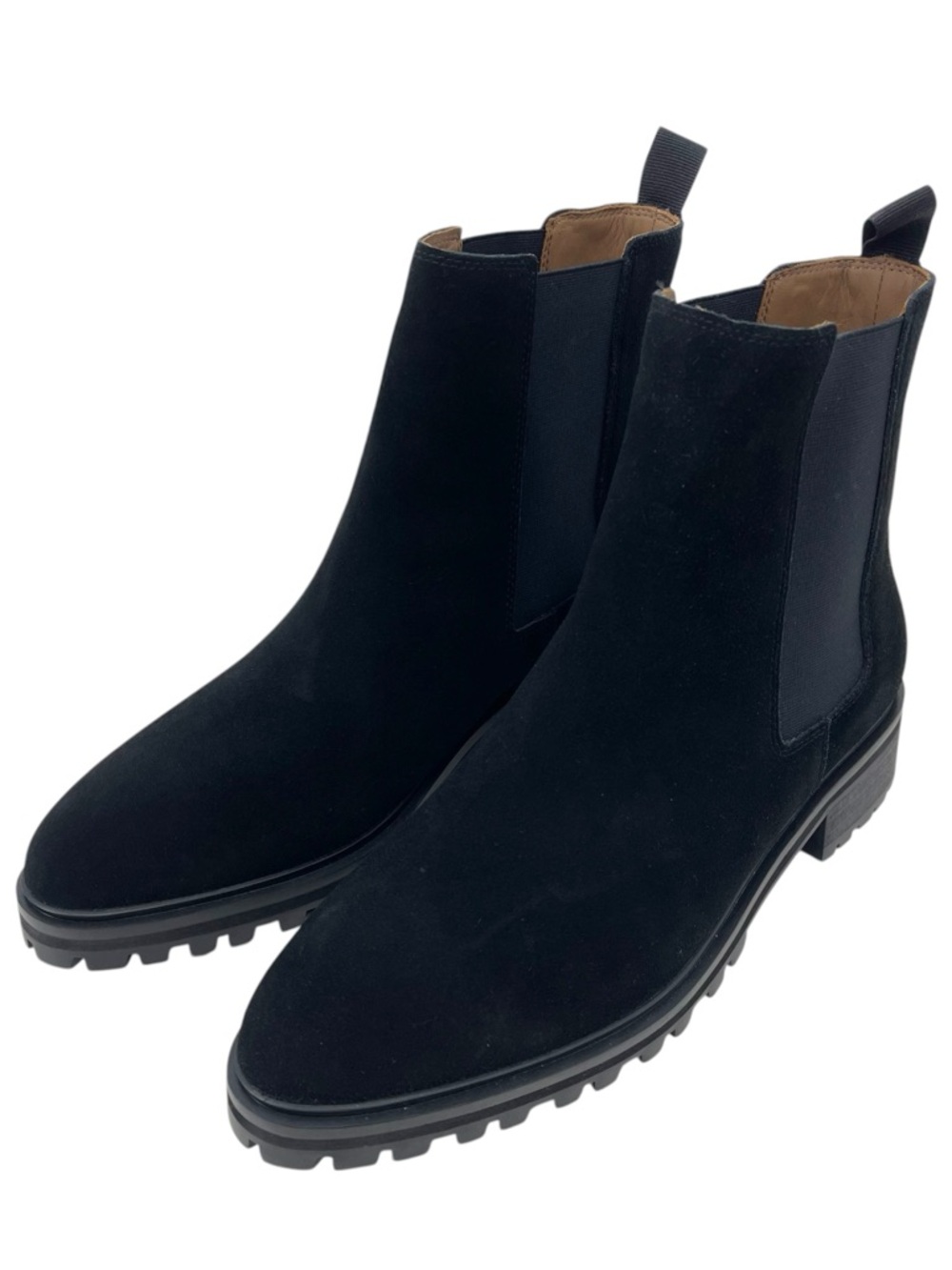Quince Suede Chelsea Boot Black Size 10